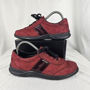 Mephisto Runoff Air-Jet Red Suede Leather Women's Comfort Sneakers Shoes Sz 7.5